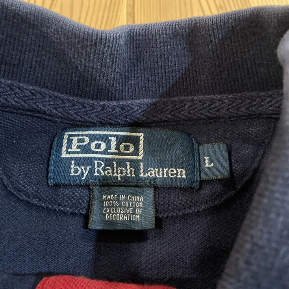 Polo Ralph Lauren Polo Shirt Mens Large Black Custom Fit Big Pony